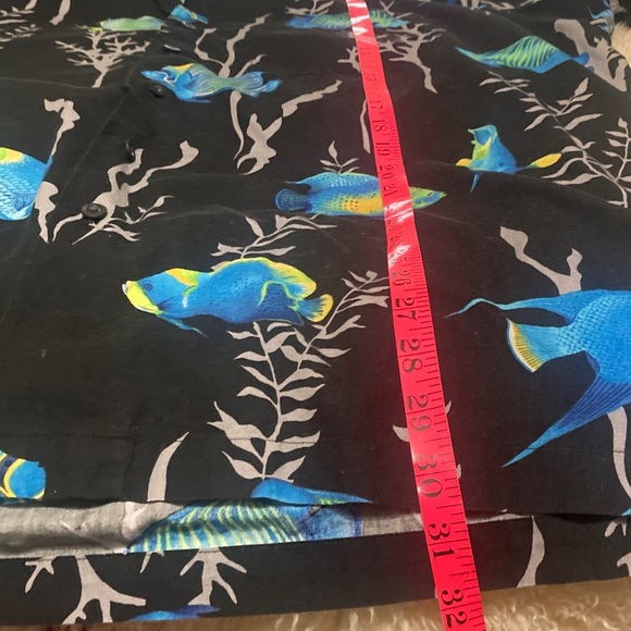 Nautica Black Shirt with Blue and Green Fish Print - Picture 5 of 5